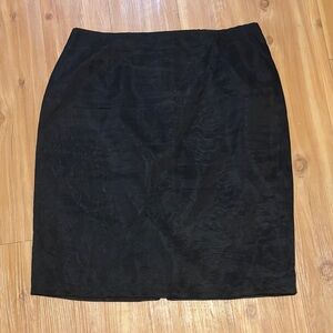 Vintage Silk Club Collection Black Midi Skirt SZ 12